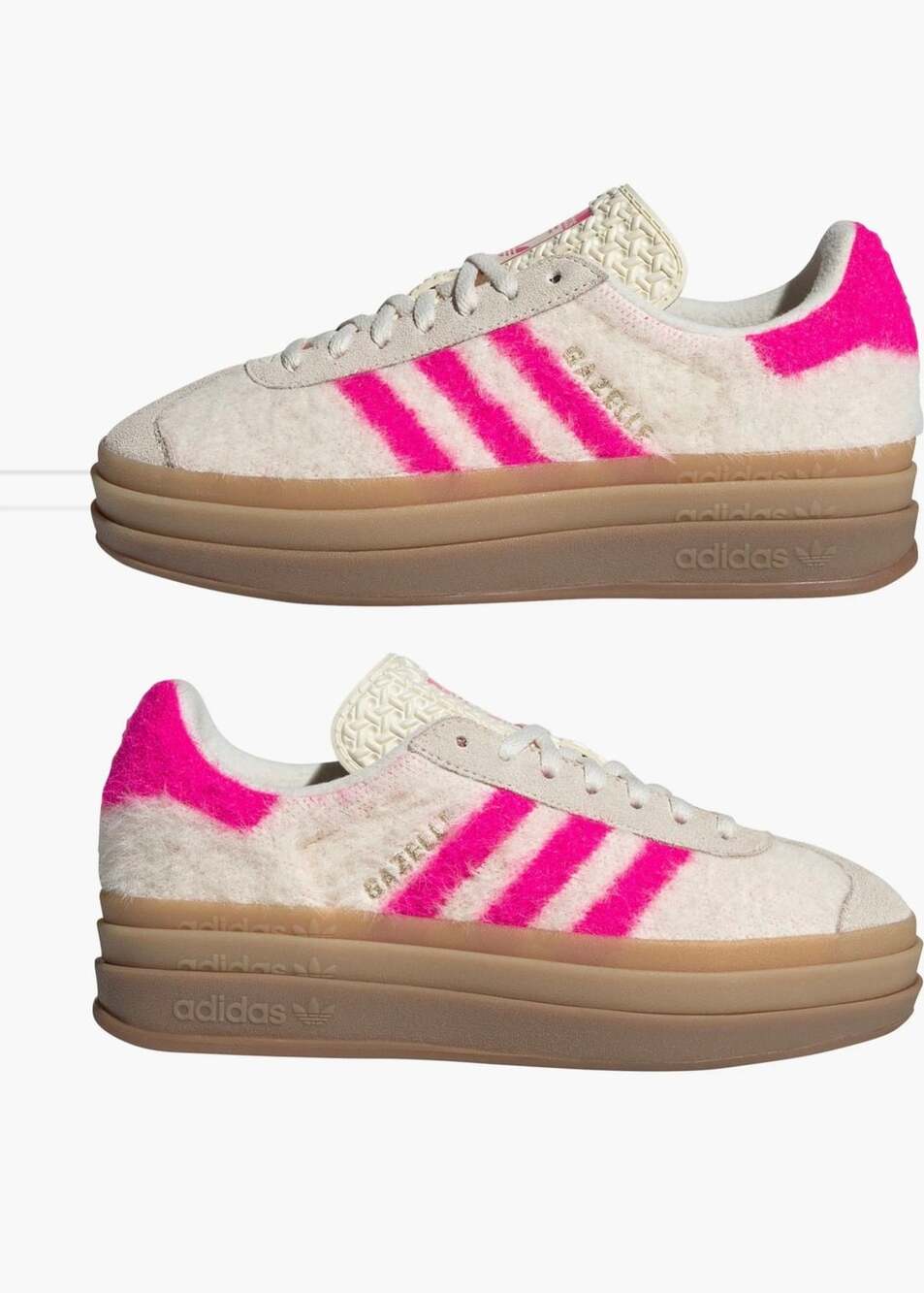 Adidas Gazelle Bold Size 8 Cream White Shock Pink